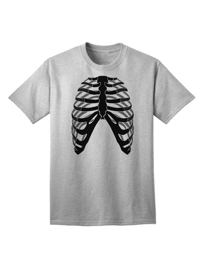 Adult T-Shirt Featuring Inverted Human Skeleton Bones Ribcage Design-Mens T-shirts-TooLoud-AshGray-Small-Davson Sales