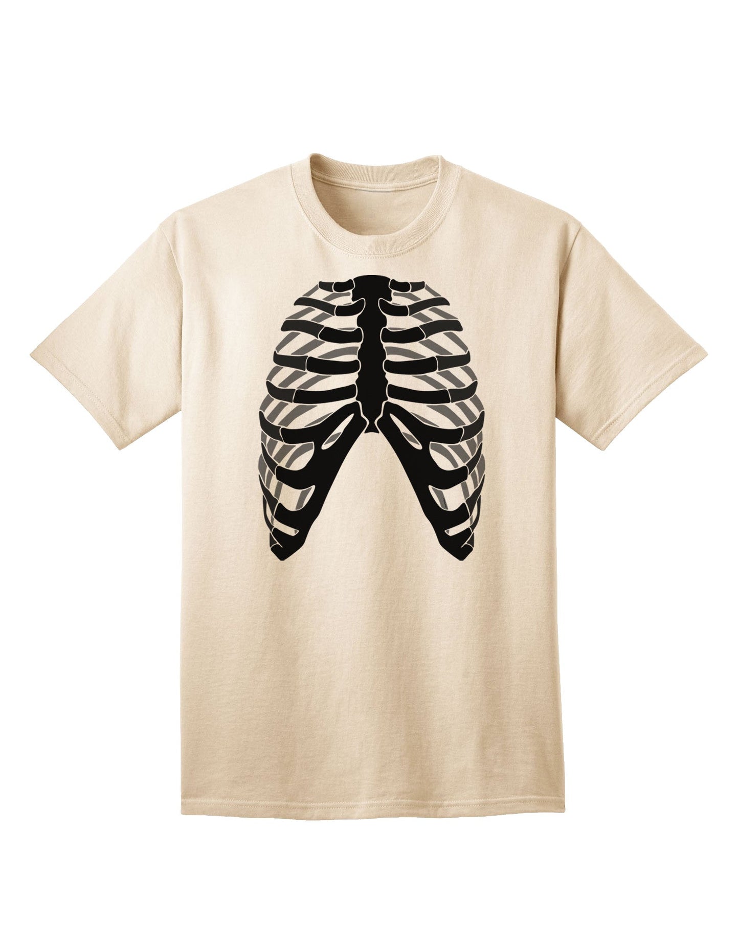 Adult T-Shirt Featuring Inverted Human Skeleton Bones Ribcage Design-Mens T-shirts-TooLoud-Natural-Small-Davson Sales