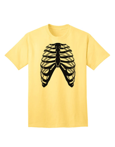 Adult T-Shirt Featuring Inverted Human Skeleton Bones Ribcage Design-Mens T-shirts-TooLoud-Yellow-Small-Davson Sales