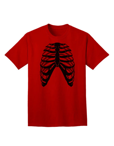 Adult T-Shirt Featuring Inverted Human Skeleton Bones Ribcage Design-Mens T-shirts-TooLoud-Red-Small-Davson Sales