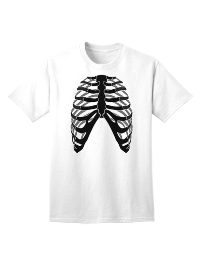 Adult T-Shirt Featuring Inverted Human Skeleton Bones Ribcage Design-Mens T-shirts-TooLoud-White-Small-Davson Sales