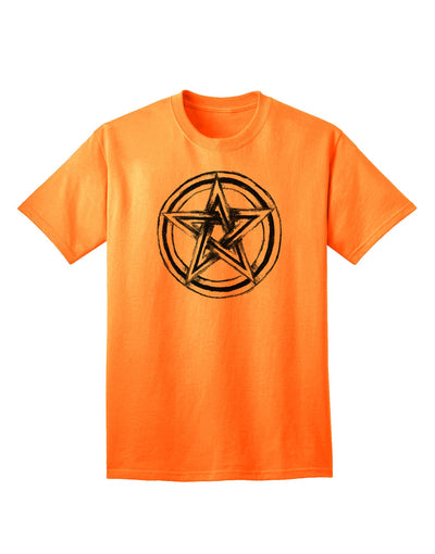 Adult T-Shirt Featuring Pentacle Magick Witchcraft Star - A Symbol of Power and Mystique-Mens T-shirts-TooLoud-Neon-Orange-Small-Davson Sales