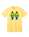 Adult T-Shirt Featuring Rainbow Lesbian Women Holding Hands - A Symbol of Pride and Unity-Mens T-shirts-TooLoud-Yellow-Small-Davson Sales