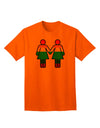 Adult T-Shirt Featuring Rainbow Lesbian Women Holding Hands - A Symbol of Pride and Unity-Mens T-shirts-TooLoud-Orange-Small-Davson Sales