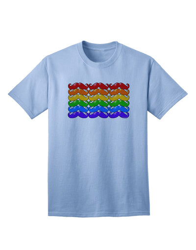 Adult T-Shirt Featuring Rainbow Mustaches: A Celebration of Gay Pride Flag Imagery-Mens T-shirts-TooLoud-Light-Blue-Small-Davson Sales