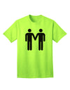 Adult T-Shirt Featuring Symbolic Representation of Gay Men Holding Hands-Mens T-shirts-TooLoud-Neon-Green-Small-Davson Sales