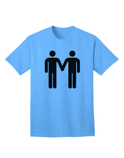 Adult T-Shirt Featuring Symbolic Representation of Gay Men Holding Hands-Mens T-shirts-TooLoud-Aquatic-Blue-Small-Davson Sales