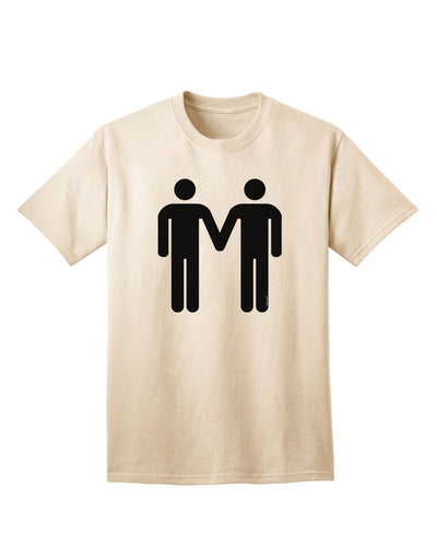 Adult T-Shirt Featuring Symbolic Representation of Gay Men Holding Hands-Mens T-shirts-TooLoud-Natural-Small-Davson Sales