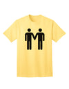 Adult T-Shirt Featuring Symbolic Representation of Gay Men Holding Hands-Mens T-shirts-TooLoud-Yellow-Small-Davson Sales