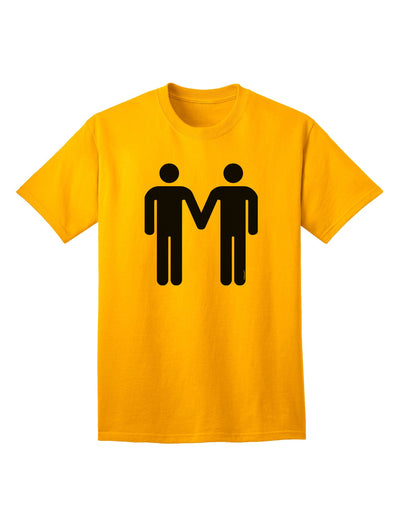 Adult T-Shirt Featuring Symbolic Representation of Gay Men Holding Hands-Mens T-shirts-TooLoud-Gold-Small-Davson Sales