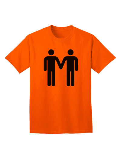 Adult T-Shirt Featuring Symbolic Representation of Gay Men Holding Hands-Mens T-shirts-TooLoud-Orange-Small-Davson Sales