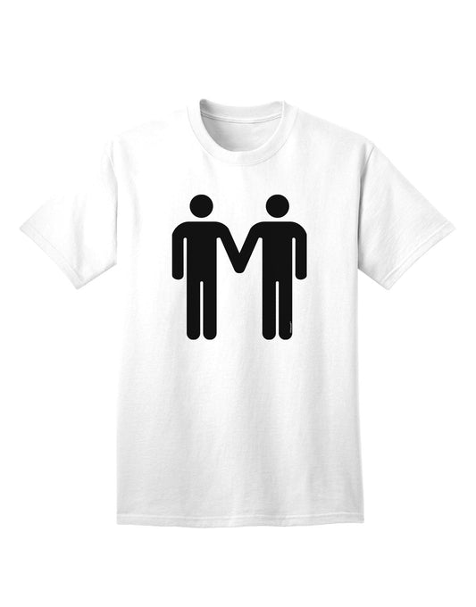 Adult T-Shirt Featuring Symbolic Representation of Gay Men Holding Hands-Mens T-shirts-TooLoud-White-Small-Davson Sales