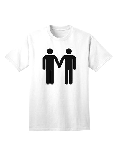 Adult T-Shirt Featuring Symbolic Representation of Gay Men Holding Hands-Mens T-shirts-TooLoud-White-Small-Davson Sales