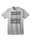 Adult T-Shirt Featuring Ugly Christmas Sweater Design with Snowflake and Reindeer Pattern-Mens T-shirts-TooLoud-AshGray-Small-Davson Sales