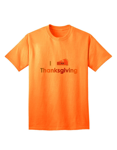 Adult T-Shirt: I Heart Thanksgiving Pumpkin Pie - A Festive Ecommerce Exclusive-Mens T-shirts-TooLoud-Neon-Orange-Small-Davson Sales