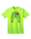 Adult T-Shirt: Rainbow Skeleton Ribcage with Heart - A Unique Fashion Statement-Mens T-shirts-TooLoud-Neon-Green-Small-Davson Sales
