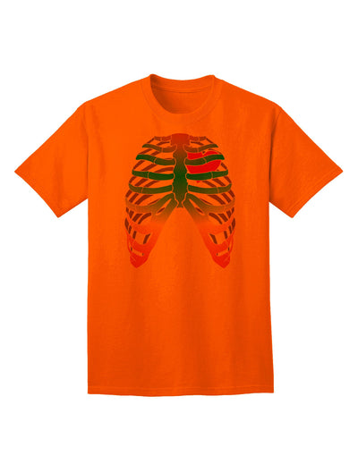 Adult T-Shirt: Rainbow Skeleton Ribcage with Heart - A Unique Fashion Statement-Mens T-shirts-TooLoud-Orange-Small-Davson Sales