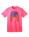 Adult T-Shirt: Rainbow Skeleton Ribcage with Heart - A Unique Fashion Statement-Mens T-shirts-TooLoud-Neon-Pink-Small-Davson Sales