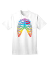 Adult T-Shirt: Rainbow Skeleton Ribcage with Heart - A Unique Fashion Statement-Mens T-shirts-TooLoud-White-Small-Davson Sales