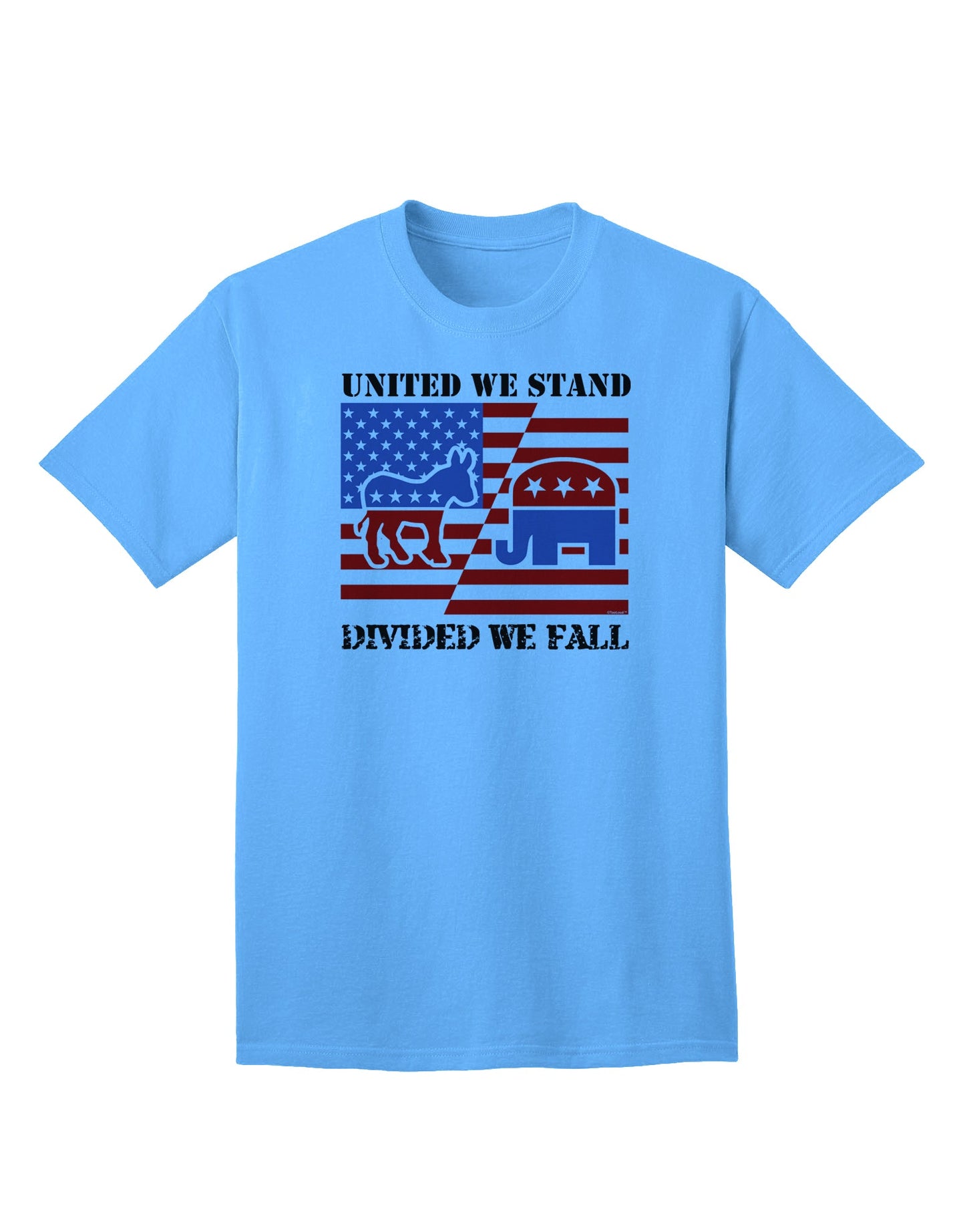 Adult T-Shirt - United We Stand Divided We Fall-Mens T-shirts-TooLoud-Aquatic-Blue-Small-Davson Sales