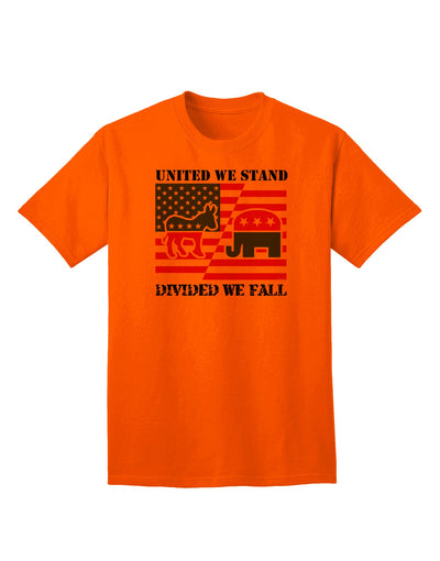 Adult T-Shirt - United We Stand Divided We Fall-Mens T-shirts-TooLoud-Orange-Small-Davson Sales