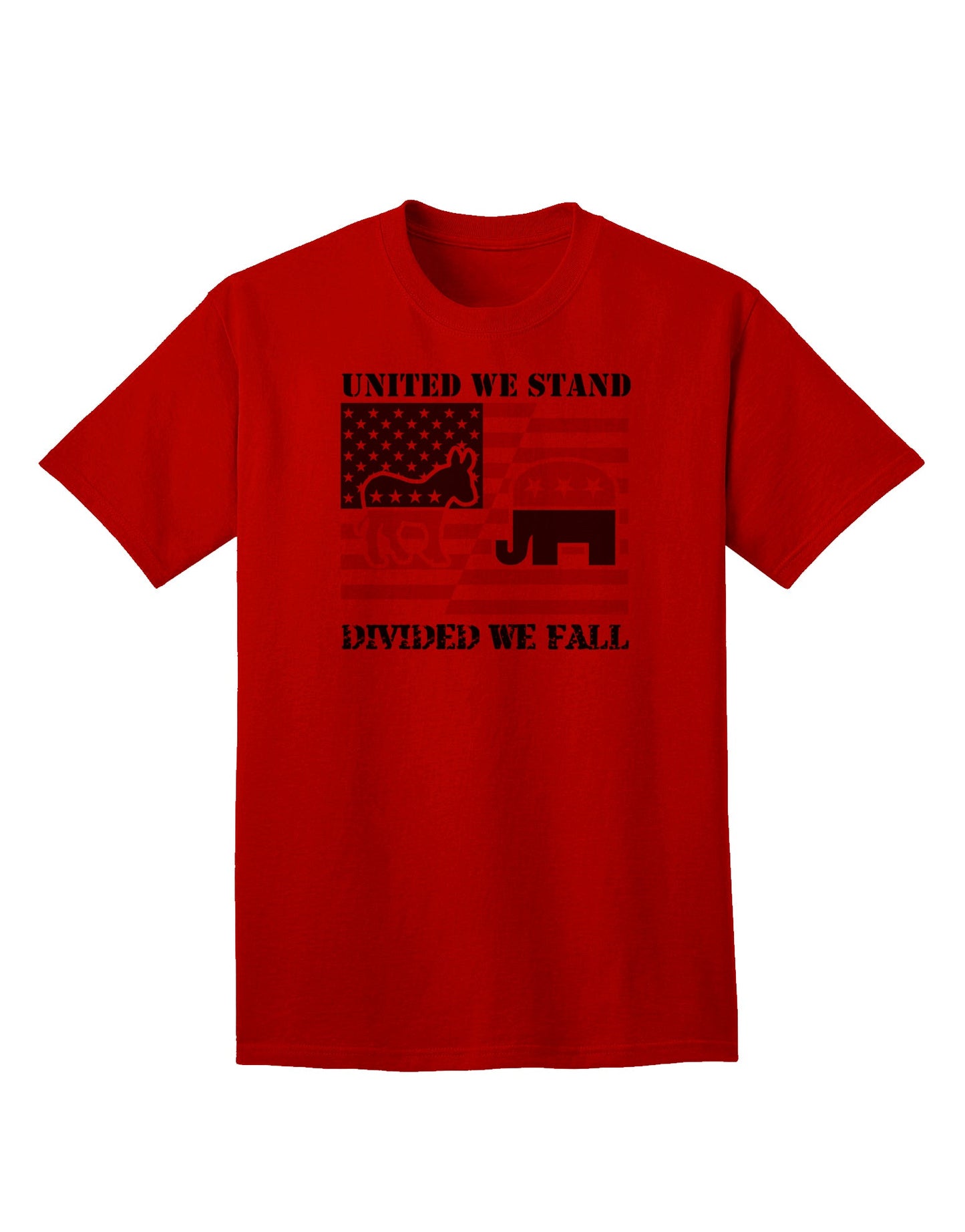 Adult T-Shirt - United We Stand Divided We Fall-Mens T-shirts-TooLoud-Red-Small-Davson Sales