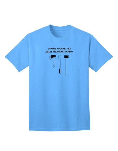 Adult T-Shirt for Zombie Apocalypse Melee Weapons Expert-Mens T-shirts-TooLoud-Aquatic-Blue-Small-Davson Sales