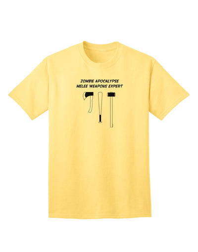 Adult T-Shirt for Zombie Apocalypse Melee Weapons Expert-Mens T-shirts-TooLoud-Yellow-Small-Davson Sales