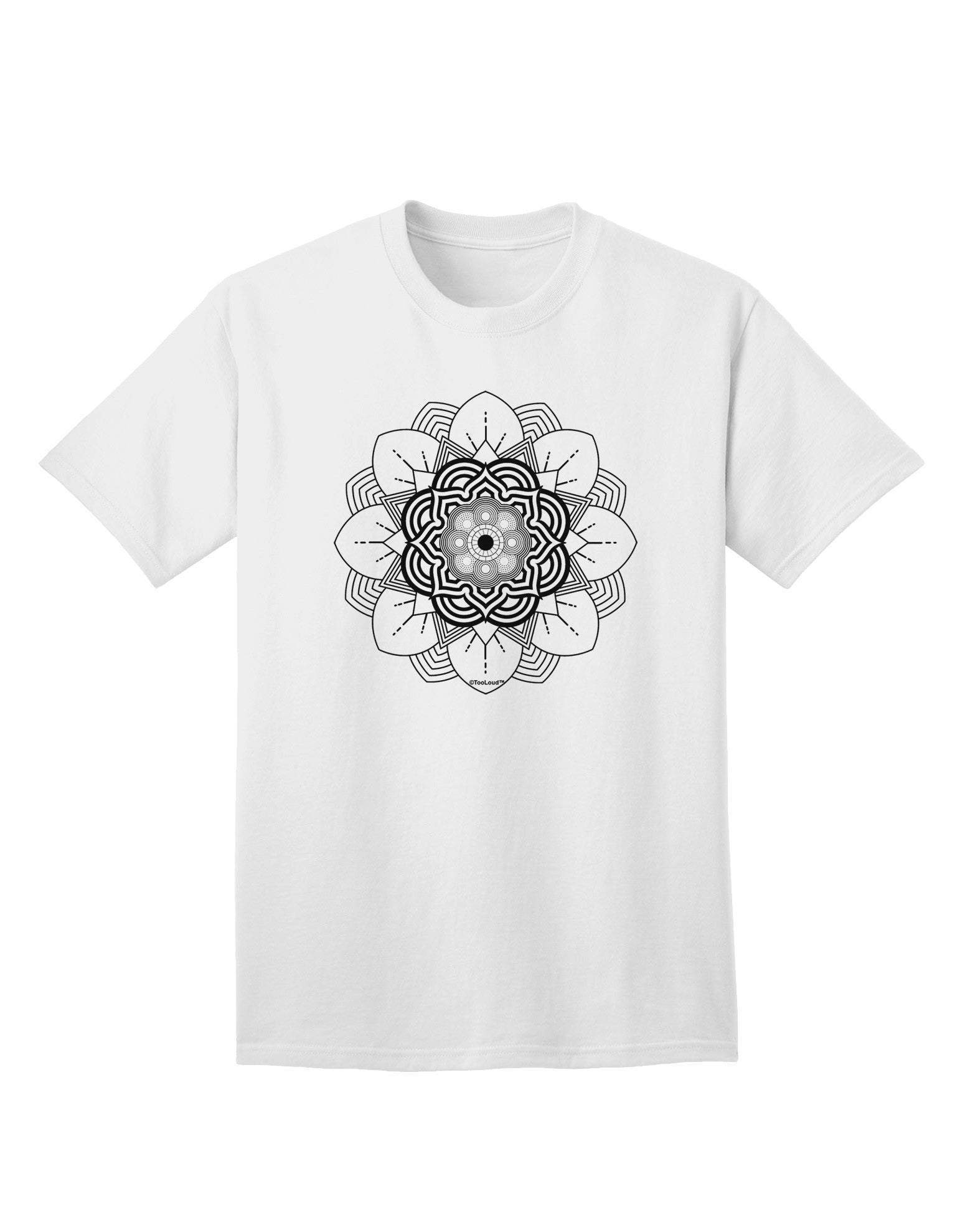 Adult T-Shirt in Mandala Coloring Book Style: A Unique Fashion Statement-Mens T-shirts-TooLoud-White-Small-Davson Sales