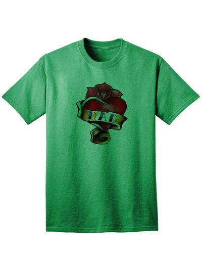 Adult T-Shirt with Tattoo Heart Design for Fathers-Mens T-shirts-TooLoud-Kelly-Green-Small-Davson Sales