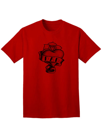 Adult T-Shirt with Tattoo Heart Design for Fathers-Mens T-shirts-TooLoud-Red-Small-Davson Sales