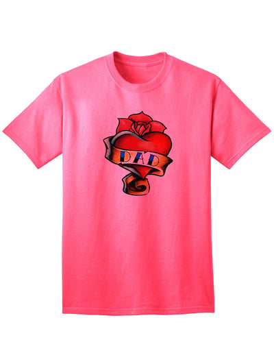 Adult T-Shirt with Tattoo Heart Design for Fathers-Mens T-shirts-TooLoud-Neon-Pink-Small-Davson Sales