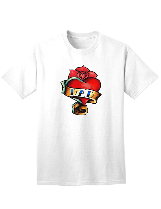 Adult T-Shirt with Tattoo Heart Design for Fathers-Mens T-shirts-TooLoud-White-Small-Davson Sales