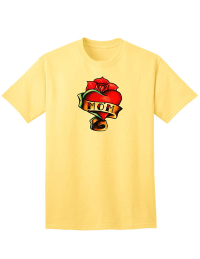 Adult T-Shirt with Tattoo Heart Design for Mothers-Mens T-shirts-TooLoud-Yellow-Small-Davson Sales