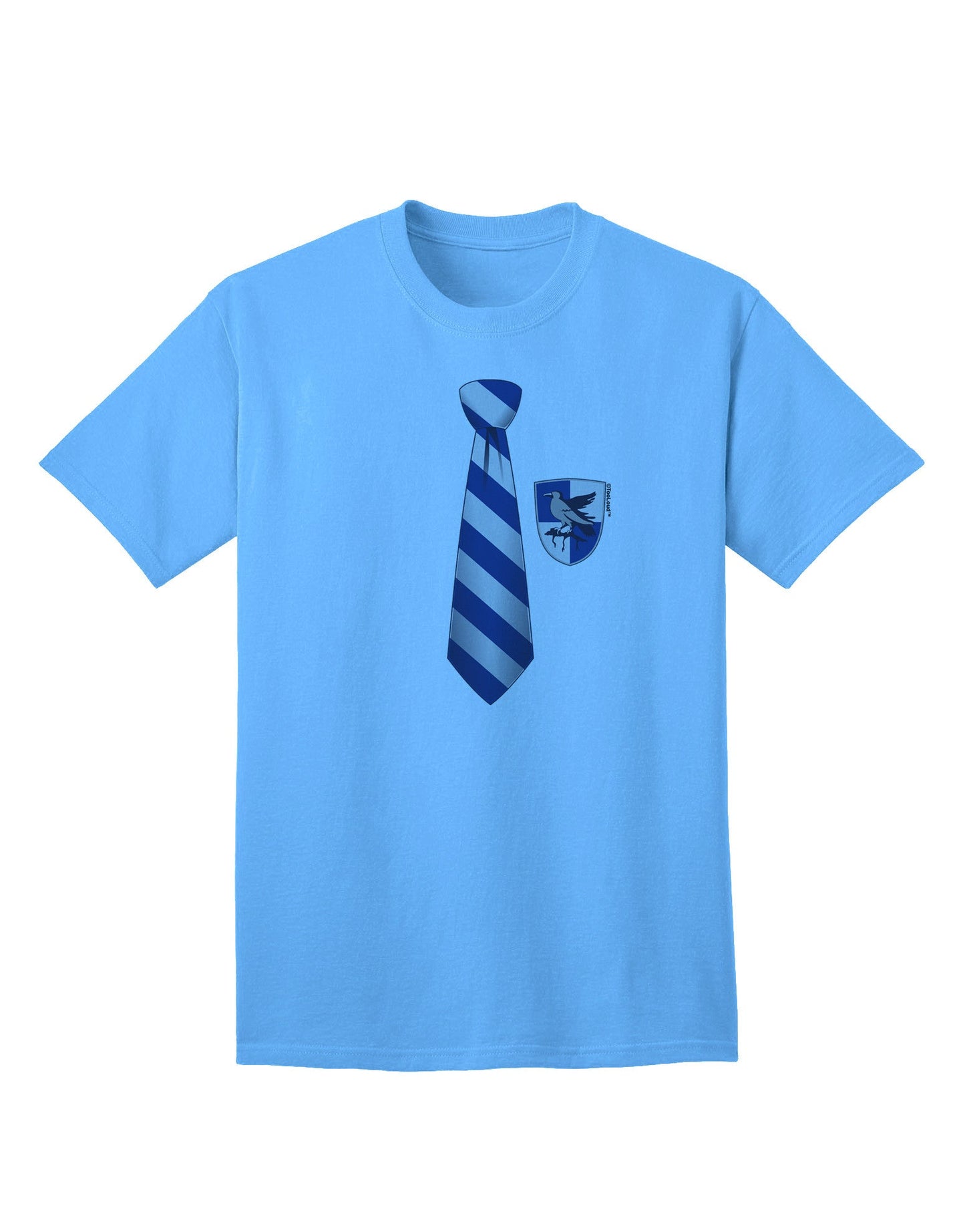 Adult Wizard Tie T-Shirt in Sophisticated Blue and Silver-Mens T-shirts-TooLoud-Aquatic-Blue-Small-Davson Sales