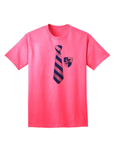 Adult Wizard Tie T-Shirt in Sophisticated Blue and Silver-Mens T-shirts-TooLoud-Neon-Pink-Small-Davson Sales