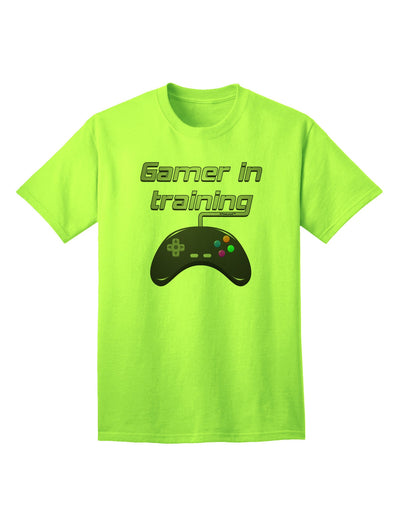 Advanced Gamer In Training: Premium Color Adult T-Shirt for Gaming Enthusiasts-Mens T-shirts-TooLoud-Neon-Green-Small-Davson Sales