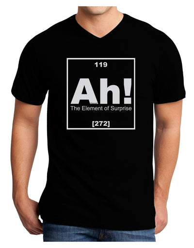 Ah the Element of Surprise Funny Science Adult Dark V-Neck T-Shirt by TooLoud-Mens V-Neck T-Shirt-TooLoud-Black-Small-Davson Sales