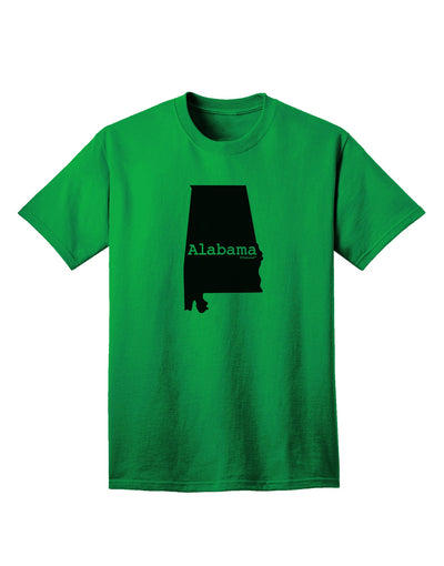 Alabama State Adult T-Shirt with United States Shape - Exclusively by TooLoud-Mens T-shirts-TooLoud-Kelly-Green-Small-Davson Sales