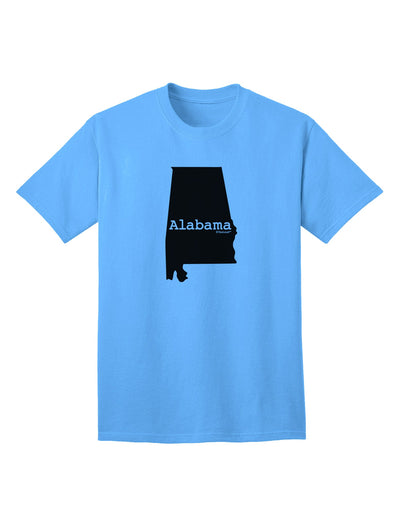 Alabama State Adult T-Shirt with United States Shape - Exclusively by TooLoud-Mens T-shirts-TooLoud-Aquatic-Blue-Small-Davson Sales