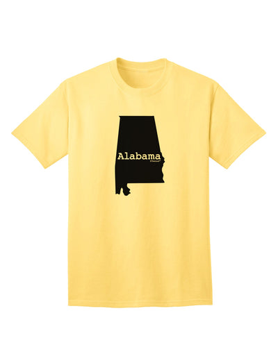 Alabama State Adult T-Shirt with United States Shape - Exclusively by TooLoud-Mens T-shirts-TooLoud-Yellow-Small-Davson Sales