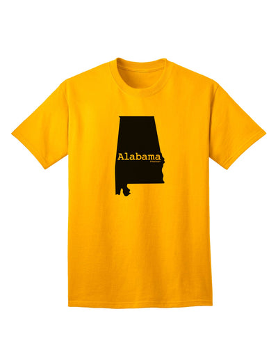 Alabama State Adult T-Shirt with United States Shape - Exclusively by TooLoud-Mens T-shirts-TooLoud-Gold-Small-Davson Sales