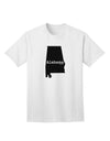 Alabama State Adult T-Shirt with United States Shape - Exclusively by TooLoud-Mens T-shirts-TooLoud-White-Small-Davson Sales