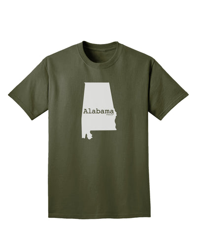 Alabama - United States Shape Adult Dark T-Shirt by TooLoud-Mens T-Shirt-TooLoud-Military-Green-Small-Davson Sales