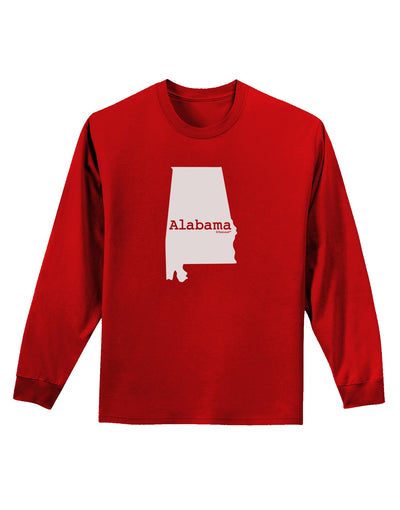 Alabama - United States Shape Adult Long Sleeve Dark T-Shirt by TooLoud-TooLoud-Red-Small-Davson Sales