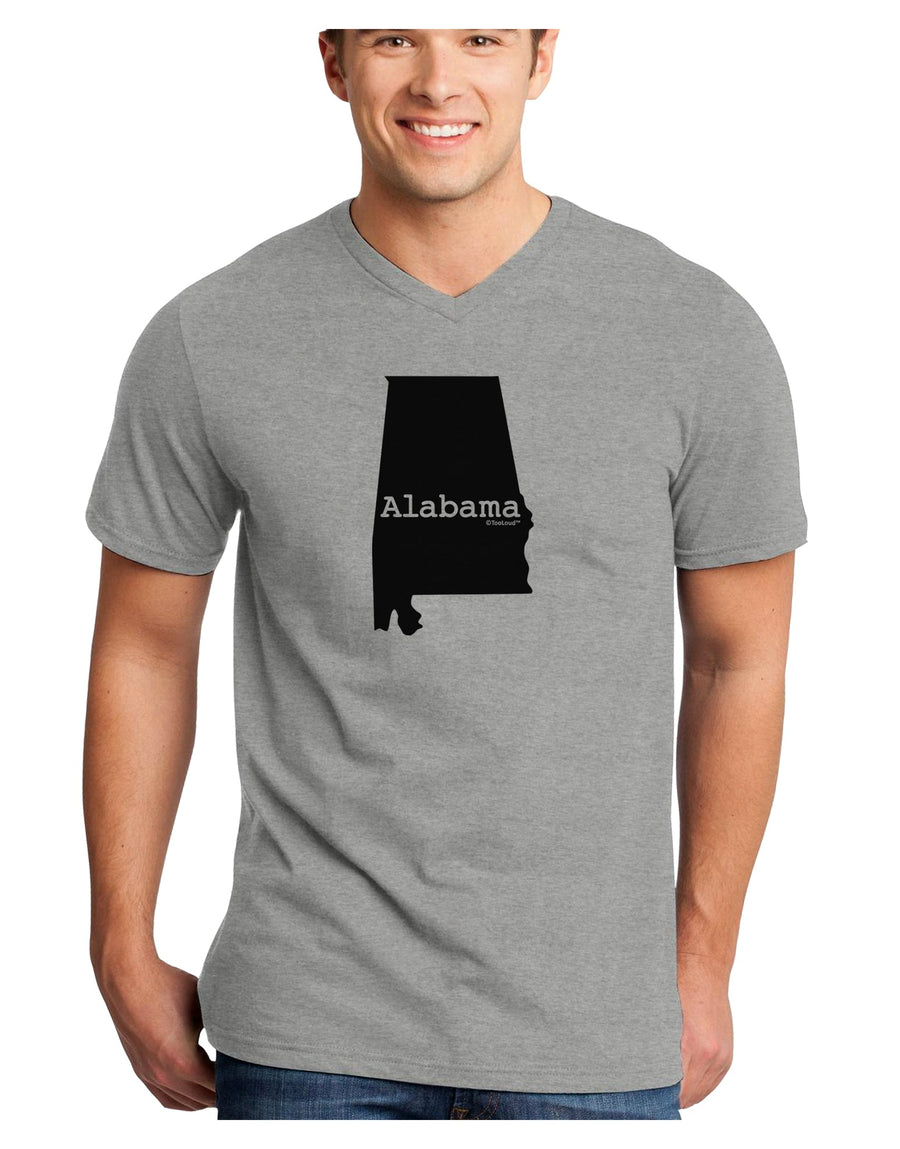 Alabama - United States Shape Adult V-Neck T-shirt by TooLoud-Mens V-Neck T-Shirt-TooLoud-White-Small-Davson Sales