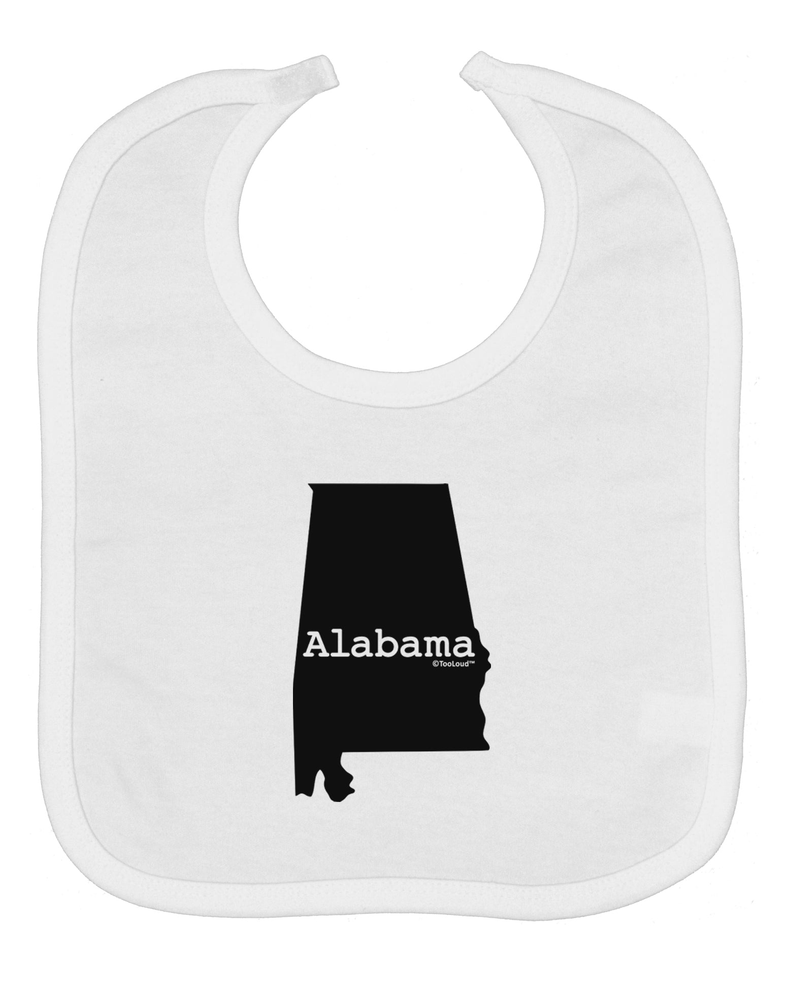 Alabama - United States Shape Baby Bib by TooLoud