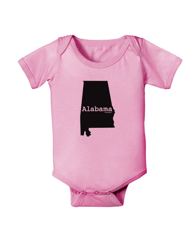 Alabama - United States Shape Baby Romper Bodysuit by TooLoud-Baby Romper-TooLoud-Light-Pink-06-Months-Davson Sales