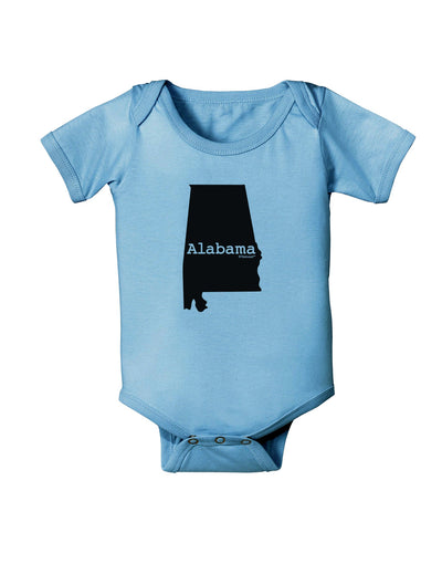 Alabama - United States Shape Baby Romper Bodysuit by TooLoud-Baby Romper-TooLoud-Light-Blue-06-Months-Davson Sales