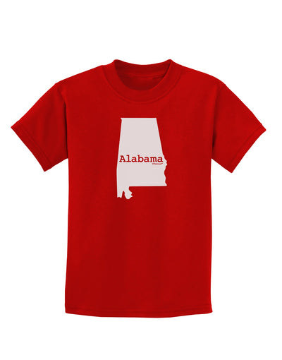 Alabama - United States Shape Childrens Dark T-Shirt by TooLoud-Childrens T-Shirt-TooLoud-Red-X-Small-Davson Sales